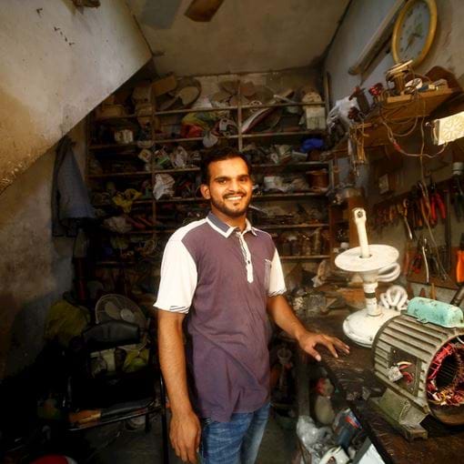 Man in workshop, Pakistan