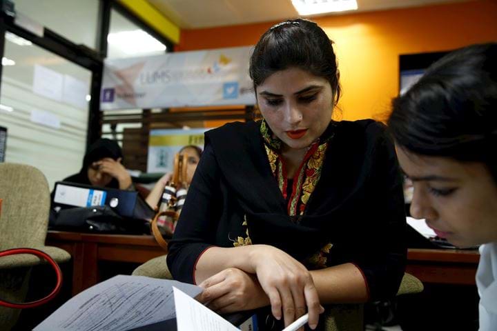 Woman entrepreneur teaching her class, Pakistan 