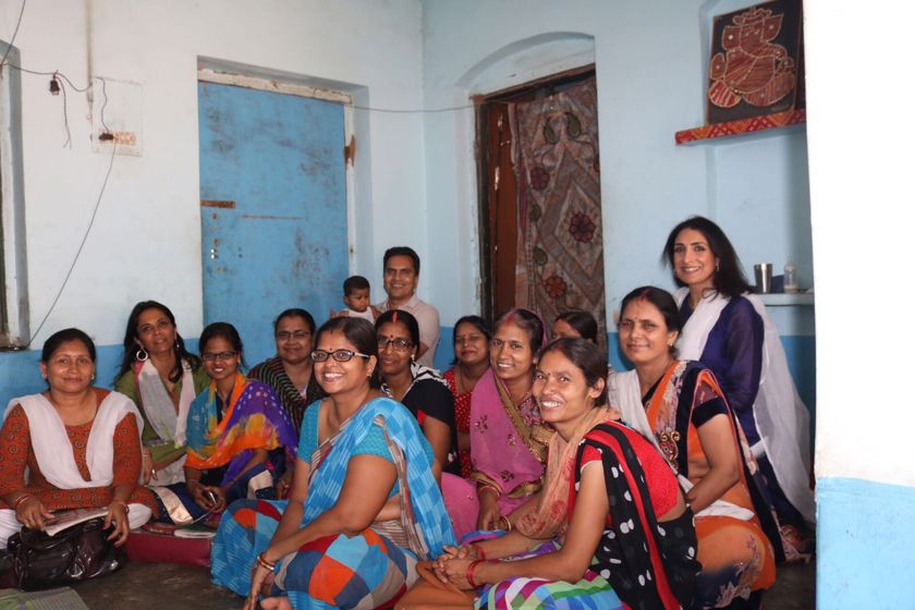 a group of women posing 