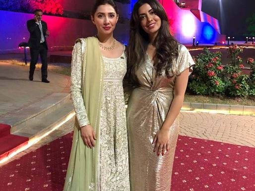 Noreen Khan standing with Mahira Khan at Royal Reception in Islamabad